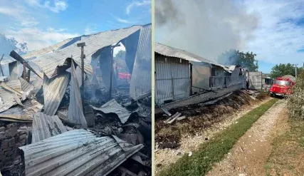 Пожежа на Буковині: вогонь з ангару знищив будинок та авто